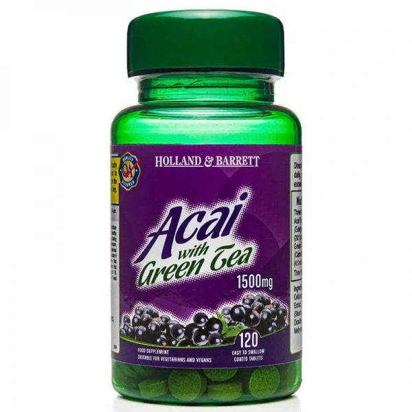 Holland & Barrett Acai z zieloną herbatą 1500 mg 120 tabletek