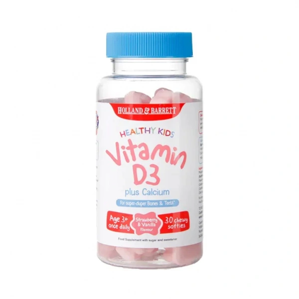 HOLLAND & BARRETT Healthy Kids Vitamin D3 plus Calcium (30 żelek)