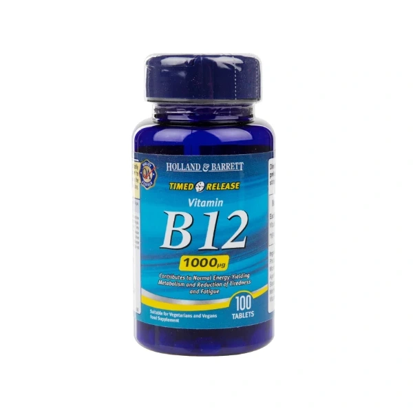 HOLLAND & BARRETT Witamina B12 1000 mcg o przedłużonym uwalnianiu (100 tabl.)