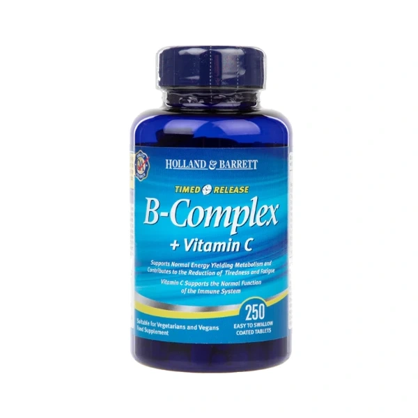 HOLLAND & BARRETT Witamina B-Complex + Witamina C (250 tabl.)