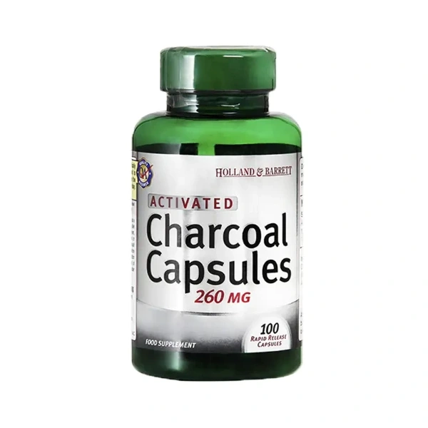 Holland & Barrett Aktywny Węgiel Drzewny - Activated Charcoal (100 kaps.)
