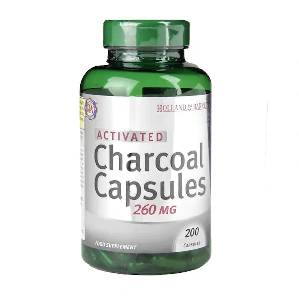 Holland & Barrett Aktywny Węgiel Drzewny - Activated Charcoal (200 kaps.)