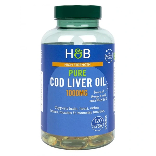 HOLLAND & BARRETT Pure Cod Liver Oil (120 kaps.)