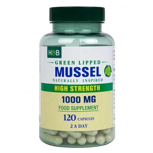 HOLLAND & BARRETT Green Lipped Mussel - Małża zielona - Omułek zielonowargowy 500 mg (120 kaps.)