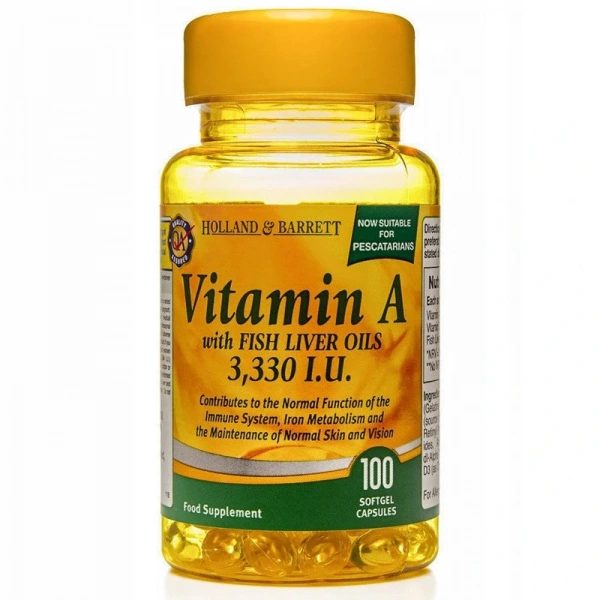 Holland & Barrett Vitamin A 3300 IU with Fish Liver Oil (100 kaps.)