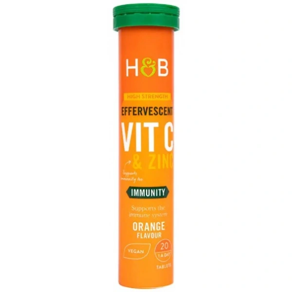 HOLLAND & BARRETT Vitamin C & Zinc Effervescent Orange (20 tabl.)