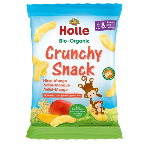 Holle chrupki jaglane o smaku mango bez dodatku cukrów bezglutenowe od 8 miesiąca bio 25 g