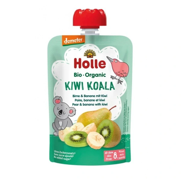 Holle mus kiwi koala (gruszka  banan  kiwi) bez dodatku cukrów od 8 miesiąca demeter bio 100 g