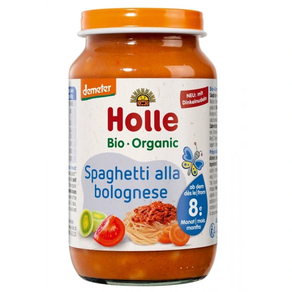 Holle spaghetti bolognese bez dodatku cukrów od 8 miesiąca demeter bio 220 g (słoik)