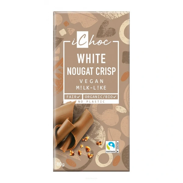 Ichoc Tabliczka Nugatowa Z Krokantem Z Orzechów Laskowych BIO 80 g
