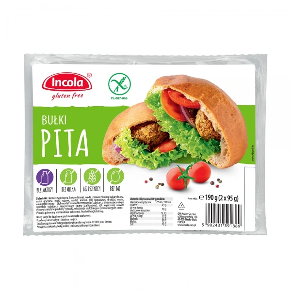 Incola bułki pita bezglutenowe (2 szt.) 190 g