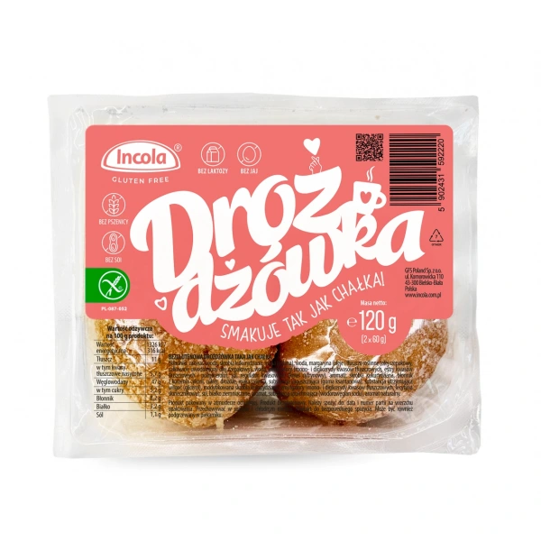 Incola drożdżówka chałka bezglutenowa (2 szt.) 120 g