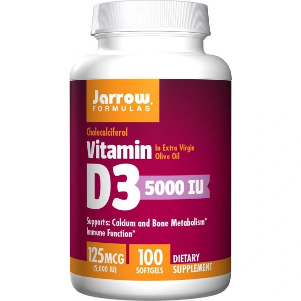 Jarrow Formulas Witamina D3 5000 IU 100 kapsułek