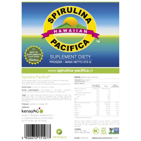 KENAY Hawajska Spirulina Pacifica (270 g)