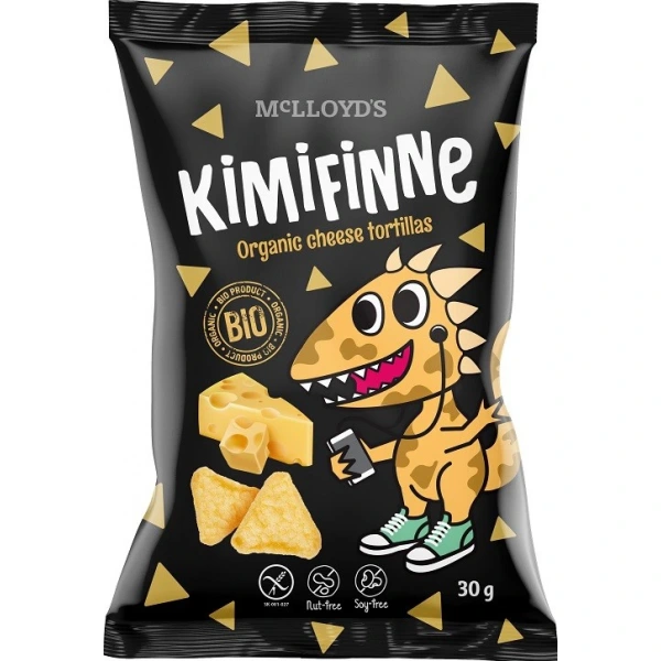 KIMIFINNE Chrupki kukurydziane nachos o smaku serowym BEZGL. BIO 30 g