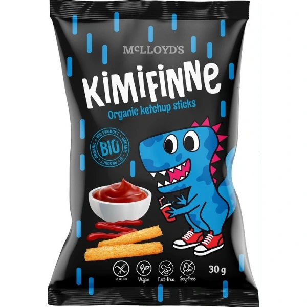 KIMIFINNE Chrupki kukurydziane o smaku ketchupowym BEZGL. BIO 30 g