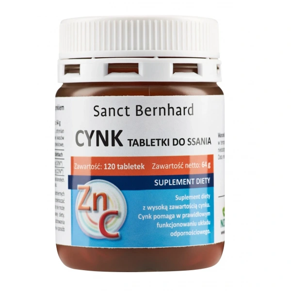 Sanct Bernhard Cynk + Witamina C 120 tabletek do ssania