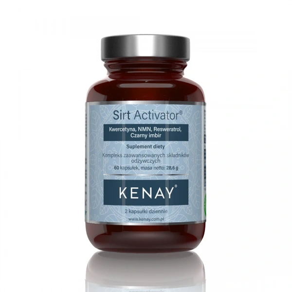 Kenay SIRT Activator Kwercetyna, NMN, Resweratrol, Czarny imbir (60 kaps.)