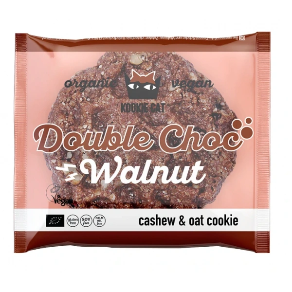 Kookie cat ciastko wegańskie z czekoladą i orzechami włoskimi bezglutenowe bio 50 g
