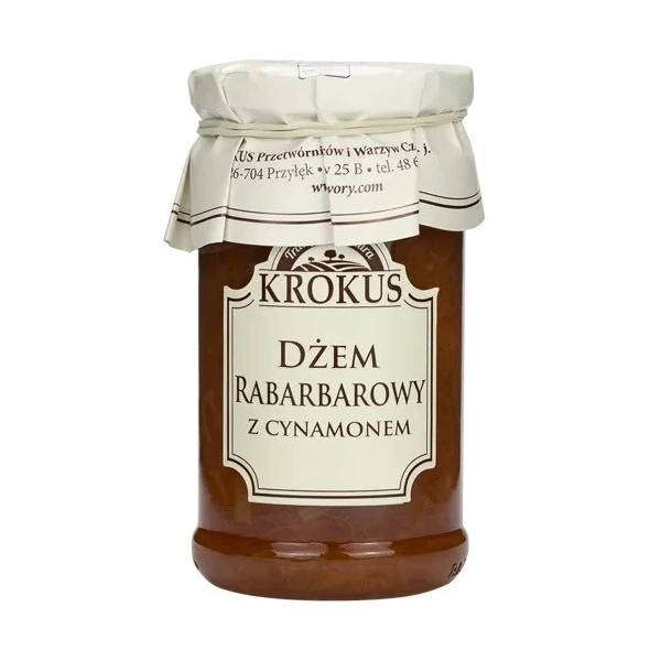 Krokus dżem rabarbarowy z cynamonem o obniżonej zawartości cukru bezglutenowy 235 g