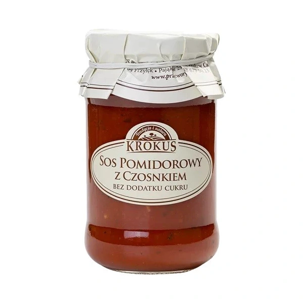Krokus sos pomidorowy z czosnkiem bez dodatku cukrów 340 g