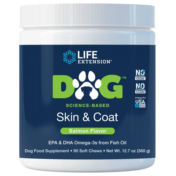 LIFE EXTENSION Dog Skin & Coat - Skóra i sierść (90 żujek)