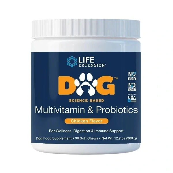 LIFE EXTENSION Dog  Multivitamin & Probiotics - Multiwitaminy i Probiotyki (90 żujek)