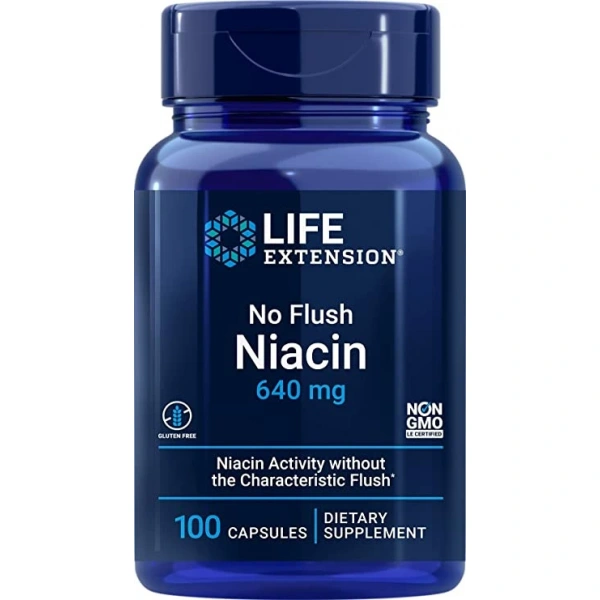 LIFE EXTENSION No Flush Niacin 640 mg  (100 kaps.)