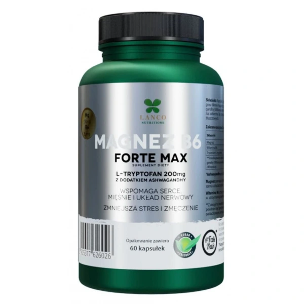Lanco Nutritions Magnez B6 Forte Max 250mg 60 kapsułek