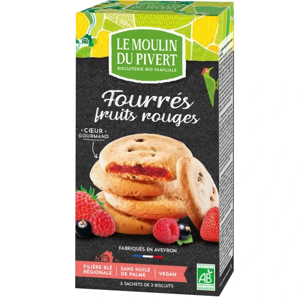 Le moulin du pivert ciastka z nadzieniem z czerwonych owoców bio 175 g