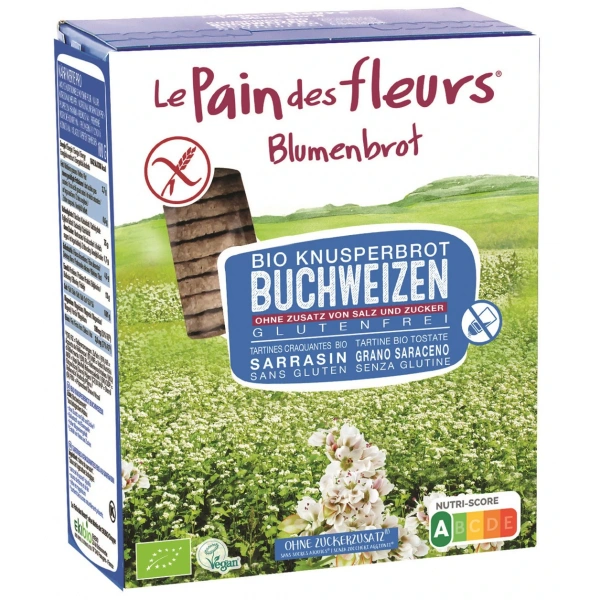 Le pain des fleurs pieczywo chrupkie proteinowe gryczane bez dodatku soli i cukru bezglutenowe bio 150 g