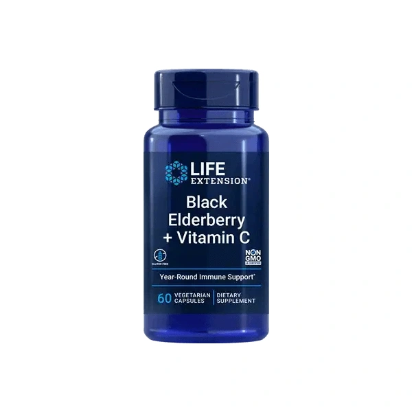 Life Extension Black Elderberry + Vitamin C (60 kaps.)