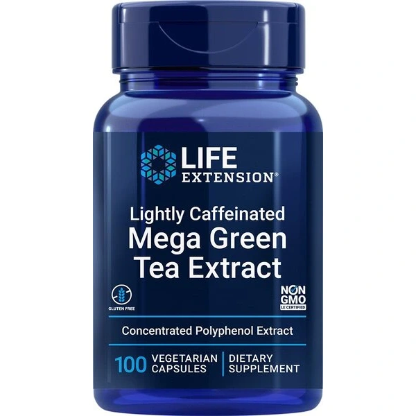 LIFE EXTENSION Lightly Caffeinated Mega Green Tea Extract - Zielona Herbata ekstrakt 725 mg (100 kaps.)