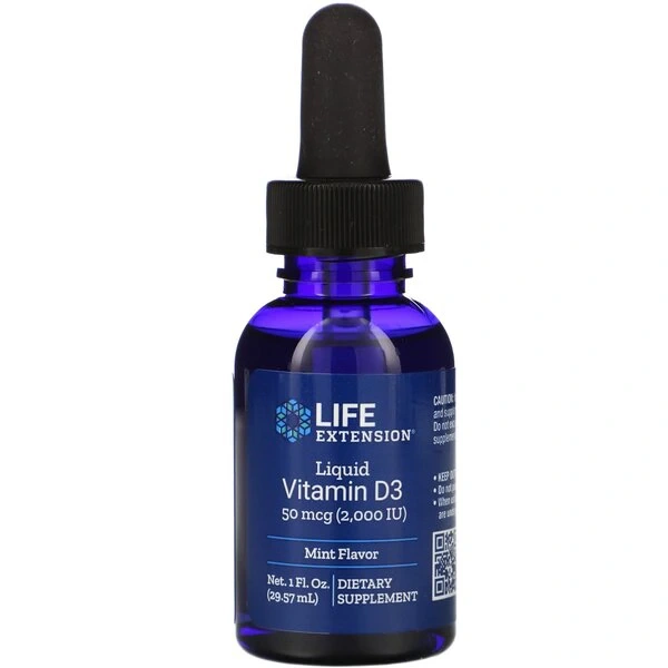 LIFE EXTENSION Witamina D3 2000 IU - miętowa (29,57 ml)