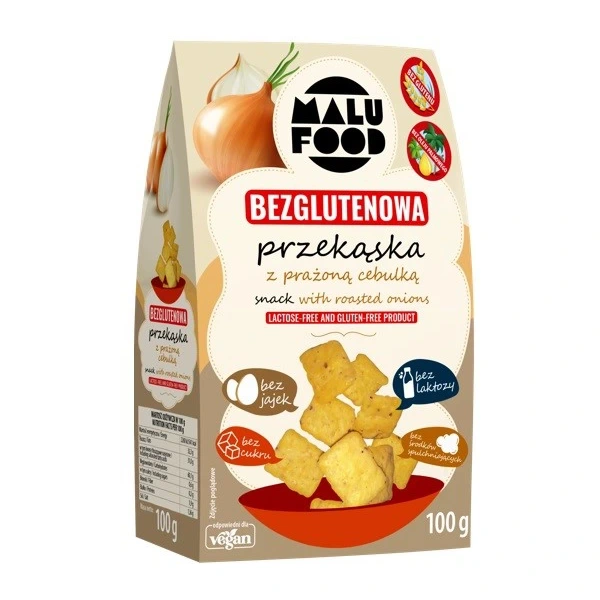 MALU FOOD Przekąska Snacki z prażoną cebulką BEZGL. B/C 100g