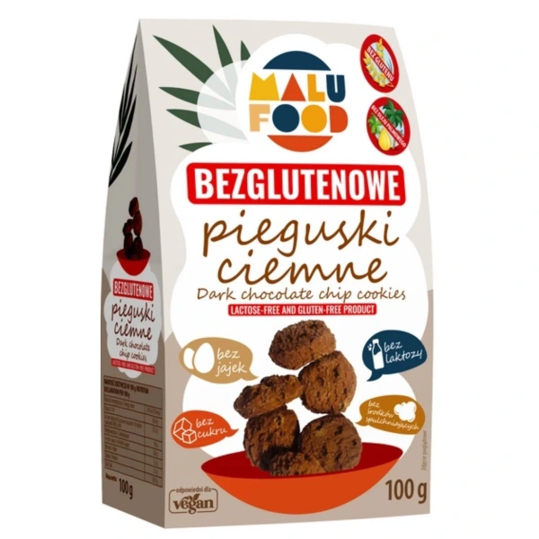 Malu Food Ciastka Pieguski Ciemne Bez Cukru Bezglutenowe 100 g