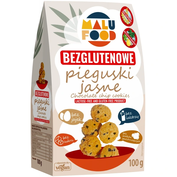 Malu food ciastka pieguski jasne bez cukru bezglutenowe 100 g