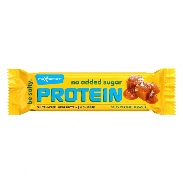 Maxsport baton proteinowy o smaku słony karmel w mlecznej czekoladzie bez dodatku cukrów bezglutenowy 40 g