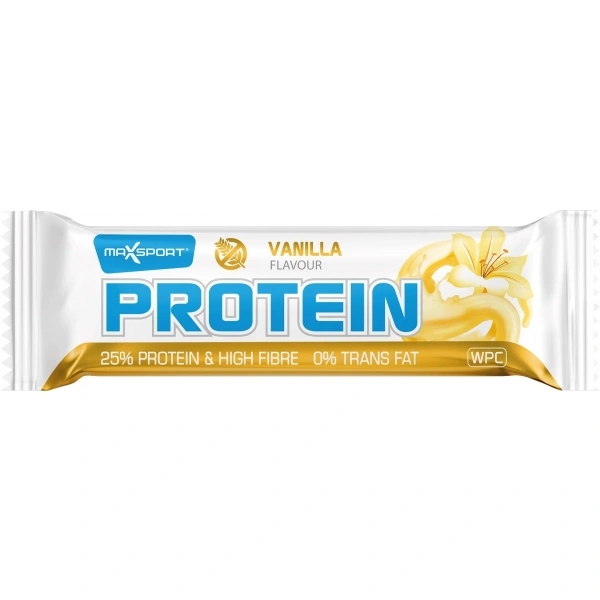 Maxsport baton proteinowy wpc o smaku waniliowym w białej polewie bezglutenowy 60 g