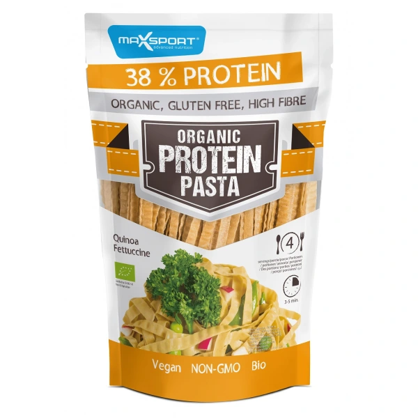 Maxsport makaron proteinowy (z soi zielonej i quinoa) fettuccine bezglutenowy bio 200 g