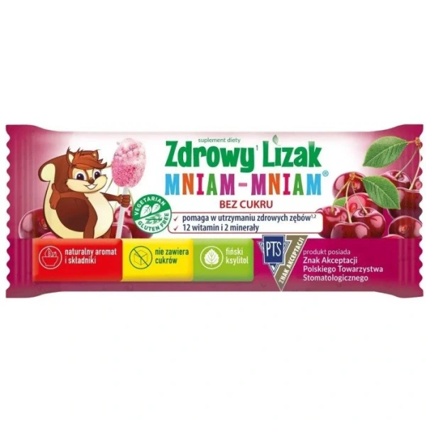 Mniam Mniam Starpharma Lizak Musująca Wiśnia Bezglutenowy 6 g