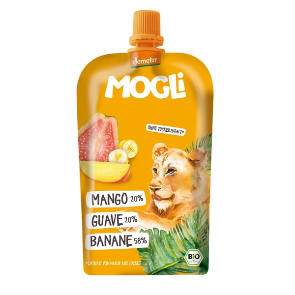 Mogli mus banan  guawa  mango bez dodatku cukrów demeter bio 120 g