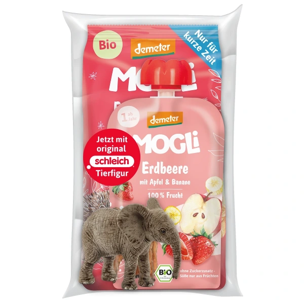 Mogli zestaw demeter bio: mus, ciastka truskawkowe, zabawka 240 g