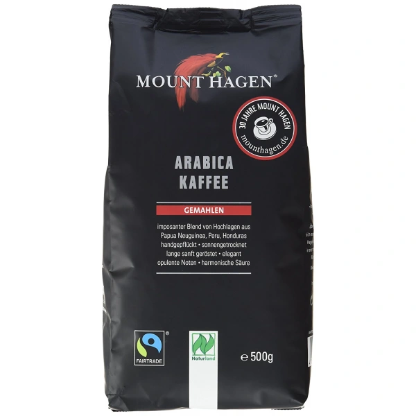 Mount hagen kawa mielona arabica 100 % fair trade bio 500 g