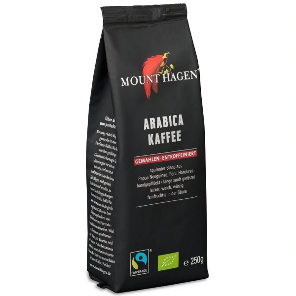 Mount hagen kawa mielona bezkofeinowa arabica 100 % fair trade bio 250 g