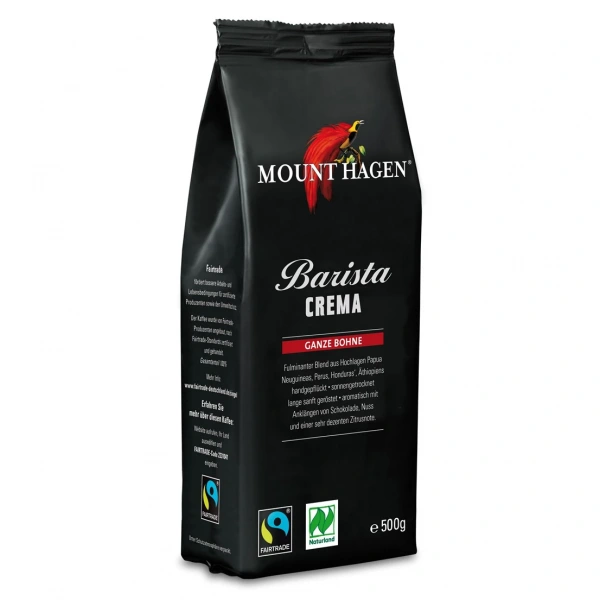Mount hagen kawa ziarnista arabica 100 % barista crema fair trade bio 500 g