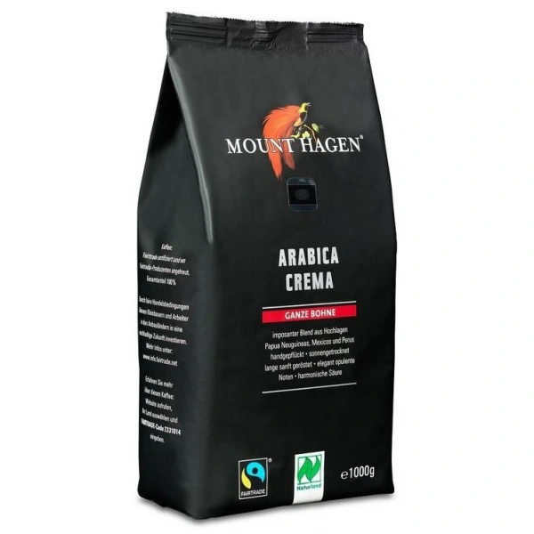 Mount hagen kawa ziarnista arabica 100 % crema fair trade bio 1 kg