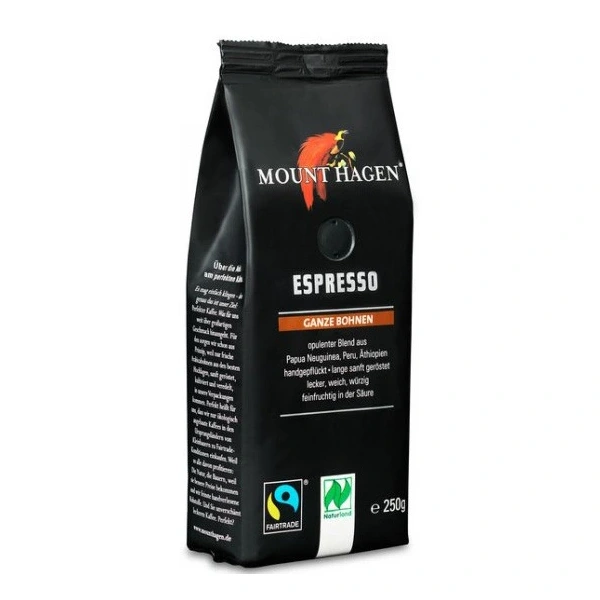 Mount hagen kawa ziarnista arabica 100 % espresso fair trade bio 250 g