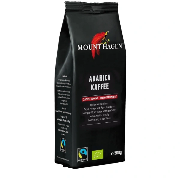 Mount hagen kawa ziarnista bezkofeinowa arabica 100 % fair trade bio 500 g