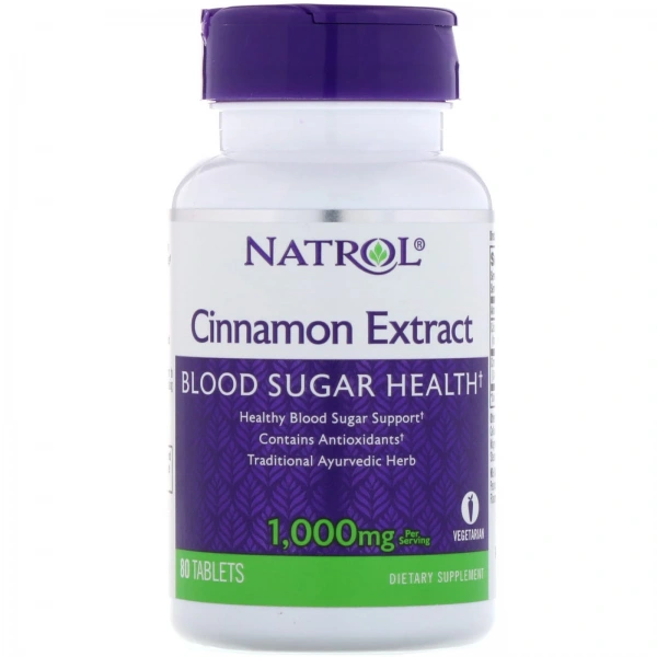 NATROL Cinnamon Extract - Cynamon (80 tabl.)